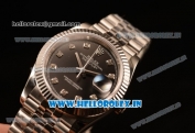 Rolex Datejust 37mm Swiss ETA 2836 Automatic Steel Case with Jubilee Steel Bezel Black Dial Diamond Steel Bracelet