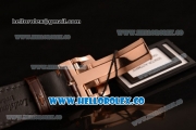 Glashutte Senator Meissen Tourbillon Swiss Tourbillon Automatic Rose Gold Case with White Dial and Brown Leather Strap