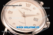 Patek Philippe Calatrava Swiss ETA 2824 Automatic Steel Case with Roman Numeral/Diamonds Markers and White Dial