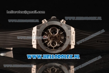 Hublot Big Bang Unico Chrono Swiss Valjoux 7750 Automatic Steel Case with Skeleton Dial Steel Bezel and Black Rubber Strap - 1:1 Original