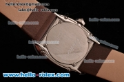 Cartier Baignoire Swiss Quartz Steel Case with Brown Leather Strap White Dial