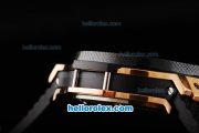 Hublot Big Bang King Quartz Movement Rose Gold Case with Ceramic Bezel-Black Dial and Black Rubber Strap