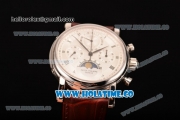 Patek Philippe Grand Complication Chrono Venus 7750 Manual Winding Steel Case with White Dial and Black Roman Numeral Markers