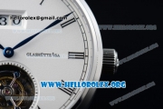 Glashutte Senator Meissen Tourbillon Swiss Tourbillon Automatic Steel Case with White Dial Black Leather Strap