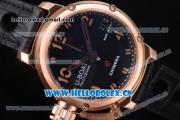 U-Boat Chimera Automatic Asia ST25 Automatic Rose Gold Case Black Dial Black Leather Strap and Rose Gold Bezel