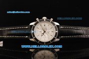 Breitling Superocean Automatic Movement White Dial with Black Bezel and Stick Marker-Black Leather Strap