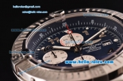 Breitling Super Avenger Chronograph Swiss Valjoux 7750-SHG Automatic Stainless Steel Case with Stainless Steel Strap and Black Dial 1:1 Original