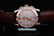 Omega Seamaster Chronometer Automatic with White Dial,Gold Bezel and Leather Strap