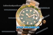 Rolex GMT-Master II Oyster Perpetual Automatic Two Tone with Green Bezel, Green Dial and White Round Bearl Marking-Small Calendar