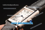 Cartier Tank Solo Swiss Quartz Movement Steel Case with White Dial and Black Leather Strap - 1:1 Origianl (ZF)