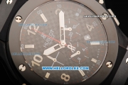 Hublot Big Bang Chronograph Miyota Quartz Movement PVD Case with Black Dial and Black Rubber Strap