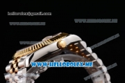 Rolex Datejust II Asia 2813 Automatic Two Tone Case/Bracelet with Black Dial and Diamonds Markers (BP)