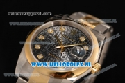 Rolex Datejust Yellow Gold Case 3135 Auto with Black Dial and Two Tone Bracelet - 1:1 Origianl (AAAF)