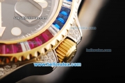 Rolex GMT Master II Swiss ETA 2836 Automatic Movement Black Dial with Diamond Bezel and Two Tone Strap