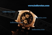 Breitling Chronomat B01 Chronograph Miyota Quartz Movement Rose Gold Case with Black Dial and Black Rubber Strap