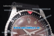 Rolex Milgauss Vintage Asia 2813 Automatic Steel Case with Brown Dial Dot Markers and Black Nylon Strap