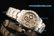 Rolex Daytona Oyster Perpetual Chronometer Automatic with White Dial-White Bezel and Number Marking