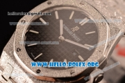 Audemars Piguet Royal Oak Lady Miyota Quartz Steel Case with Black Dial and Steel Bracelet (EF)