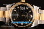 Rolex Datejust Yellow Gold Case 3135 Auto with Black Dial and Two Tone Bracelet - 1:1 Origianl (AAAF)