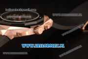 Hublot Classic Fusion Aerofusion Chronograph Orlinski Japanese Miyota OS20 Quartz Rose Gold Case with Black Dial Stick Markers and Black Rubber Strap