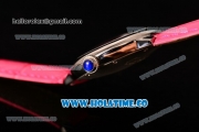 Cartier Ballon Bleu De Small Swiss Quartz Steel Case with Hot Pink Dial Roman Numeral Markers and Hot Pink Leather Strap