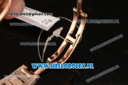 Cartier Ballon Bleu De Medium Swiss ETA 2671 Automatic Rose Gold Case Silver Dial Diamonds Markers and Rose Gold Bracelet - 1:1 Original