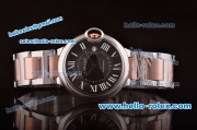 Cartier Ballon Bleu Asia 2813 Automatic Steel Case with Black Dial and Two Tone Strap - ETA Coating