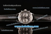 Omega De Ville Co-Axial Chronograph VK Quartz Movement Steel Case and Black Leather Strap with Silver Dial