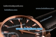 Omega Seamaster Aqua Terra 150 M Small Seconds 6497 Manual Winding Rose Gold Case with Black Dial and Black Leather Strap