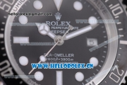 Rolex Deepsea Sea Dweller Ocean Swiss ETA 2836 Automatic Steel Case with Black Dial Black Rubber Strap and Dot Markers - 1:1 Original (NOOB)