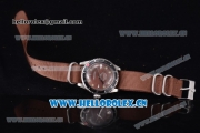 Rolex Milgauss Vintage Asia 2813 Automatic Steel Case with Brown Dial Dot Markers and Brown Nylon Strap