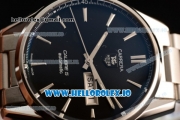 Tag Heuer Carrera Calibre 5 Swiss ETA 2824 Automatic Steel Case Black Dial With Stick Markers Steel Bracelet