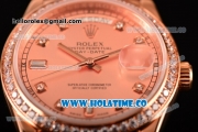 Rolex Day-Date Asia Automatic Rose Gold Case with Diamonds Markers Rose Gold Dial and Diamonds Bezel (BP)