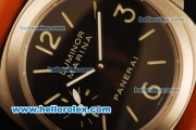 Panerai Luminor Marina PAM177 Swiss ETA 6497 Manual Winding Titanium Case with Black Dial and Brown Leather Strap- 1:1 Original