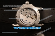 BlancPain Hundred Hours Japanese Miyota 9015 Automatic Steel Case with Black Dial and Black Rubber Strap - (AAAF)