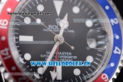 Rolex GMT-Master Asia 2813 Automatic Steel Case with Black Dial Grey Nylon Strap and Blue/Red Bezel