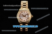 Rolex Datejust Swiss ETA 2671 Automatic Yellow Gold Case with Sliver Dial Roman Numeral Markers and Yellow Gold Bracelet (BP)