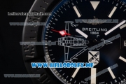 Breitling Avenger II Seawolf Boelcke Swiss ETA 2836 Automatic PVD Case with Black Dial and Black Leather Strap Red Second Hand (H) - 1:1 Original