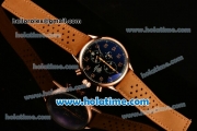 Tag Heuer Carrera Calibre 1887 Space X Chrono Miyota OS10 Quartz Rose Gold Case with Brown Leahter Strap and Black Dial