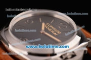 Panerai PAM372 Luminor 1950 3 Days P.3000 Manual Winding 72 Hours Power Reserve Steel Case with Brown Leather Bracelet and Black Dial - 1:1 Best Edition (ZF)
