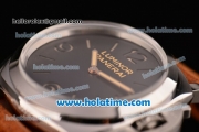 Panerai PAM372 Luminor 1950 3 Days P.3000 Manual Winding 72 Hours Power Reserve Steel Case with Brown Leather Bracelet and Black Dial - 1:1 Best Edition (ZF)
