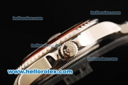 Rolex Submariner Automatic Movement Full Steel with Red Bezel and White Markers - Brown Dial