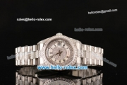 Rolex Day Date Asia 2813 Automatic Steel Case with Diamond/Steel Strap Diamond Bezel and Diamond Dial