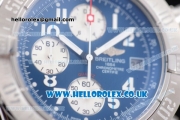 Breitling Avenger Seawolf Chrono Miyota OS10 Quartz Steel Case with Blue Dial Blue Rubber Strap and Arabic Number Markers