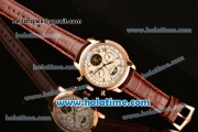 Patek Philippe Grand Complication Asia R10-Tourbillon Automatic Rose Gold Case with White Dial Roman Numeral Markers and Brown Leather Strap