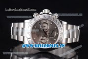 Rolex Daytona Chronograph Clone Rolex 4130 Automatic Stainless Steel Case/Bracelet with Grey Dial and Stick Markers (EF)