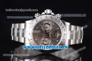 Rolex Daytona Chronograph Clone Rolex 4130 Automatic Stainless Steel Case/Bracelet with Grey Dial and Stick Markers (EF)