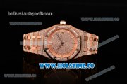 Audemars Piguet Royal Oak 41MM Asia 2813 Automatic Rose Gold/Diamonds Case with Stick Markers Rose Gold Inner Bezel and Diamonds Dial (EF)