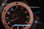 Hublot Classic Fusion Automatic PVD Case with Rose Gold Bezel and Black Carbon Fibre Dial-ETA Coating