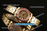 Rolex Datejust Pearlmaster 39MM Asia 2813 Automatic Yellow Gold Case/Bracelet with Diamonds Dial and Sapphires Bezel